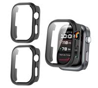 Haofun 2 Pezzi Cover per Huawei Watch D2, con 9H HD Ultra Vetro Temperato Pellicola Protettiva, PC Protettiva Custodia, Protezione Completa - Nero
