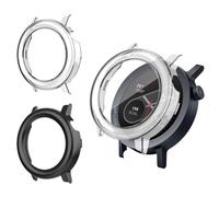 Haofun 2 Pezzi Cover per Nothing CMF Watch Pro 2, con 9H HD Ultra Vetro Temperato Pellicola Protettiva, PC Protettiva Custodia, Quadranti Solo per Cornici Curve - Trasparente + Nero