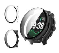 Haofun 2 Pezzi Cover per Suunto RACE 2, con 9H HD Ultra Vetro Temperato Pellicola Protettiva, PC Protettiva Custodia, Protezione Completa - Nero + Trasparente