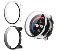 Haofun 2 Pezzi Cover per Suunto Race, con 9H HD Ultra Vetro Temperato Pellicola Protettiva, PC Protettiva Custodia, Protezione Completa - Trasparente + Nero