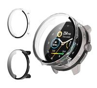 Haofun 2 Pezzi Cover per Suunto RACE S, con 9H HD Ultra Vetro Temperato Pellicola Protettiva, PC Protettiva Custodia, Protezione Completa - Trasparente + Nero