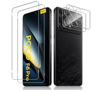 Haofun 2 Pezzi Vetro Temperato per Xiaomi Poco F6 Pro 5G e 2 Pezzi Pellicola Fotocamera, Pellicola Prottetiva Anti Graffio, Durezza 9H Schermo Vetrino, Vetro Protettivo, Senza Bolle