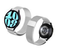 Haofun Acciaio Cinturini Compatibile con Samsung Galaxy Watch FE/7/6/5/4 20mm, Cinturino in Metallo in Acciaio Inossidabile, Gli Ultimi Stili Sportivi e Casual - Argento