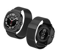 Haofun Acciaio Cinturini Compatibile con Samsung Galaxy Watch Ultra (2025) 47mm, Cinturini di Sostituzione Confortevole, Gli Ultimi Stili Sportivi e Casual - Nero