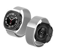 Haofun Acciaio Cinturini Compatibile con Samsung Galaxy Watch Ultra (2025) 47mm, Cinturini di Sostituzione Confortevole, Gli Ultimi Stili Sportivi e Casual - Argento
