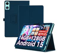 Haofun Custodia Cover Compatibile con TECLAST P50AI, Sottile Leggero Cover con Supporto per Matita e Cinturino, Custodia in PU Case con Multi-Angolo Regolabili, Blu