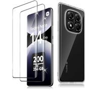 Haofun Pellicola Protettiva per Xiaomi Redmi Note 14 Pro 5G / Xiaomi Poco X7 5G Vetro Temperato Cover, [2+1 Pezzi] 9H Durezza Full Coverage Protezione Schermo, Custodia TPU Bumper Antiurto