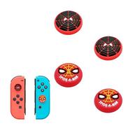 Haofun Silicone Tappi Joystick per Nintendo Switch 2 (2025), 4 Pezzi Silicone Joystick Thumb Stick Grips Cap Cover Protettiva, Migliora l'esperienza di Gioco (per Cappello Spider Man - Rosso + Nero)