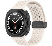 Haofun Sport Cinturini Compatibile con Samsung Galaxy Watch Ultra (2025) 47mm, Cinturini di Sostituzione Confortevole Traspirante in Silicone, Gli Ultimi Stili Sportivi e Casual - Bianco Sporco