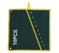 Haofy 1 Borsa Organizer per Chiavi Inglesi, Borsa Porta Attrezzi per Chiavi avvolgibili Verde, Tela Resistente 6/8/10/12/14/25 Tasche(10PCS)