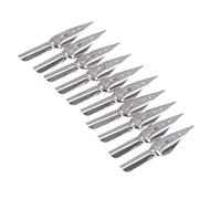 Haofy 10 Pezzi di Ricambio per Punta della Penna in Metallo Flessibile con Pennino per Calligrafia per Artisti, Disegno di Fumetti, Forniture Artistiche per Lettere (Punte a tre fori quadrati*10 pz)