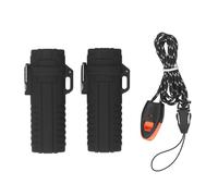 Haofy 2 Pezzi Scatola Contenitore a Prova di Conservazione a Prova di Acqua con Anello di Tenuta in Gomma per Viaggi in Campeggio Esterno (BLACK)