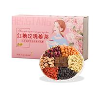 Haofy 20 Bustine di tè allo e Zucchero di Canna 500 G di tè Rosso alla Giuggiola Datteri Longan Wolfberry Rose per Le Mestruazioni per Puramente Fatto a Mano, Senza Caffeina