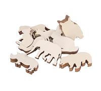 Haofy 48 Pezzi di Animali in Legno, Artigianato Non Finito - 8 Disegni, Ornamenti Leggeri Fai da Te, Fori Preforati per Decorazioni Natalizie, Regali, Progetti Artistici