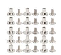 Haofy 50 Set Rivetti a Testa Piatta da 8 Mm 9,5x8 Mm con Foro da 4 Perfetta Aderenza Viti Chicago in Ottone Elettrolitico per Artigianato in Pelle Progetti Fai da Te Borse Cinture Rilegatura per