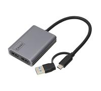Haofy Adattatore da Tipo C a Doppio HD, Adattatore da USB a HD 1080P in Lega di Alluminio Portatile Leggera per Desktop