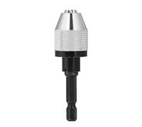 Haofy Adattatore per Mandrino per Trapano Elettrico con Codolo Esagonale a Rapido da 6,5 mm con Struttura a Pinza a Tre Ganasce per di Serraggio Rapida Lega di Alluminio + Acciaio Al Carbonio