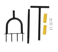 Haofy Aeratore Manuale per Prato con 4 Punte Aeratore per Terreno da Giardino Resistente in Acciaio per Giardino Cura del Prato Maniglia a T Imbottita Pedale Antiscivolo 40,16 Pollici
