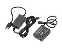 Haofy Batteria Fittizia con Accoppiatore CC con Design a Riduzione del Calore, Struttura in Plastica, Compatibile con Fotocamere, Alimentazione Continua, Molteplici Funzioni di Sicurezza