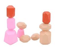 Haofy Blocchi da Costruzione Colorati in Pietra di Legno Impilabili, Divertente Giocattolo Educativo per Bambini, Migliora la Coordinazione e la creatività, per Neonati e Ragazze (#3)