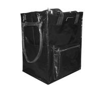 Haofy Borsa della Spesa Riutilizzabile in Poliestere Resistente All'acqua con Ruote Carrello Pieghevole di Grande capacità per lo Shopping in Campeggio (BLACK)
