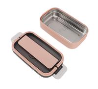 Haofy Box Giapponese, Lunch Box in Acciaio Inossidabile 304, Design Diviso a Strato Singolo da 700 Ml, per Studenti e Impiegati, Contenitore per Alimenti Adatto Al Microonde 21,5x11,7x6,5 Cm (PINK)
