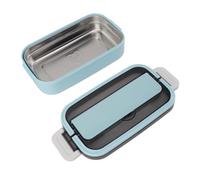 Haofy Box Giapponese, Lunch Box in Acciaio Inossidabile 304, Design Diviso a Strato Singolo da 700 Ml, per Studenti e Impiegati, Contenitore per Alimenti Adatto Al Microonde 21,5x11,7x6,5 Cm (cielo