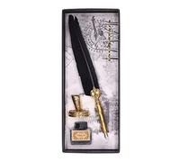 Haofy Calligrafia Penna Squisita Un Elegante Acciaio Inossidabile Inossidabile Scrivendo Senza Intoppi Kit di Pennella con Bottiglia di Inchiostro Vuota a Base di Pennello 5 Pennini (Black)