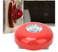 Haofy Campanello Elettrico in Metallo Rotondo Allarme Antincendio 6 Pollici 95 DB Rosso per Edifici Industriali AC220V 60 MA