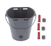 Haofy Canta per Mangimi Latte da 8L Secchio di Alimentazione in Plastica di Alta qualità con Capezzolo, Valvola di Controllo per l'Alimentazione del Latte in Fattoria, Scale Chiare (Per mucca)