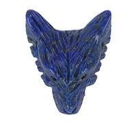 Haofy Ciondolo in Pietra di Lapislazzuli a Forma di Testa di Lupo, Ornamento Raffinato per Collana o Braccialetto, Ottima Opzione Regalo