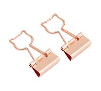 Haofy Clamp/Holder per Raccoglitori a Forma di Gatto, 100 Pezzi, con Forte Forza di Serraggio, Design Cavo per Documenti, Biglietti, Organizzazione di Vestiti per Uso Ufficio, Archiviazione (oro rosa)