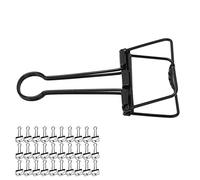 Haofy Clamp/Holder per Raccoglitori in Filo Metallico 2 Pollici 30 Pezzi con Forte Forza di Serraggio per Documenti, Carte, Organizzazione di Biglietterie, Uso Domestico, Piccoli Spazi (BLACK)