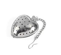 Haofy Colino da tè, Infusore per tè a Forma di Cuore in Acciaio Inossidabile con Maglia Fine, Pulsante per Apertura Facile e Gancio a Catena, 4 Cm X 14,5 Cm, per Sfuso e Spezie per il in Ufficio a