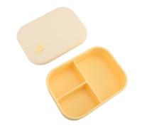 Haofy Contenitore per il Pranzo in Silicone a 3 Scomparti, Adatto Al Microonde, con Coperchio Ermetico per il Controllo delle Porzioni Dell'home Office (YELLOW)