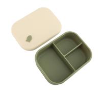 Haofy Contenitore per il Pranzo in Silicone a 3 Scomparti, Adatto Al Microonde, con Coperchio Ermetico per il Controllo delle Porzioni Dell'home Office (GREEN)