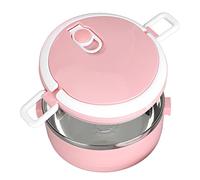 Haofy Contenitore Termico Pranzo Acciaio Inossidabile, Scatola Cibo Isolata Impilabile Rotonda, Capacità 500ml per Scuola Casa Ufficio Escursione (1 Livello 304 Versione Ispessita,