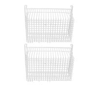 Haofy Contenitori Organizer per Congelatore 2 Pezzi in Filo di Acciaio di Grande capacità con Maniglia per Riporre Oggetti, Facile Accesso Estraibile, Uso Sul Ripiano dell'armadio (L49,5 cm X L29