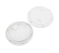 Haofy Copertura del Portello per Barche Piatto a Terra Rotonda Non Slittata con Guarnizione in Gomma Ispessita, Portello di Ispezione Dell'ispezione degli Strumenti ABS Mari (White)