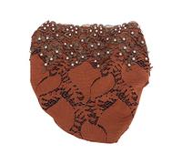 Haofy Copricapo Turbante Set da 2 Pezzi con Fascia per Capelli in Pile Pre-annodata con Finiture in Pizzo e Perline per Donna per Interni, Esterni, Uso Quotidiano (Colore caramello)