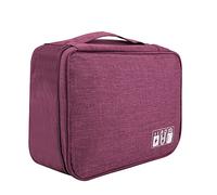 Haofy Custodia Portatile Impermeabile per Cavo USB Power Bank Organizer per Cuffie per Viaggiatori, in Poliestere e Nylon, 9,64 X 7,08 X 3,93 Pollici (PURPLE)