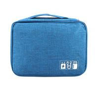 Haofy Custodia Portatile Impermeabile per Cavo USB Power Bank Organizer per Cuffie per Viaggiatori, in Poliestere e Nylon, 9,64 X 7,08 X 3,93 Pollici (Lago Blu)