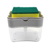 Haofy Dispenser di Sapone Compatto a Pressione in Plastica a Pressione per, Bagno, Controsoffitto, Salvaspazio, Ingombro Ridotto, Altezza 3,5 Pollici, Funzionamento Facile a Moderata, Liquido (GRAY)
