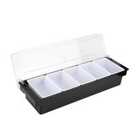 Haofy Distributore di Casse di Frutta Contenitore di Plastica Impilabile 19,7 X 6,3 X 3,5 Pollici Organizzatore Porta Condimenti con Coperchio per Bar Negozi di tè Cucine per Uso Commerciale (5