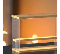 Haofy Espositore Giocattolo in Acrilico Ultra Trasparente Antipolvere con Scomparto Superiore per Bambole Fatte a Mano, Comoda Porta Scorrevole per L'arredamento della Camera da Letto dei Bambini (2