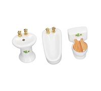 Haofy Exquisito Set da Bagno per Bambole con Mobili Compatti in Miniatura in Ceramica, Impegnativo per 1/24 Bambole, Adorabili e, Adatti Alle Persone Che Amano l'artigianato (#1)
