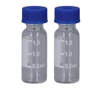Haofy Fiale per Campioni in Vetro Trasparente Compatte da 100 Pezzi da 2 Ml con Scala e Area di Scrittura - Fiale per Provette con Tappo a Vite per Uso di Laboratorio e Prodotti di Bellezza