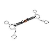 Haofy Filetto per Cavallo, Rullo in Rame, Filetto a Bocca Sciolta, Acciaio Inossidabile Premium, Design a Leva Bassa per Uso Equestre