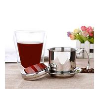 Haofy Filtro Antigoccia per caffè Vietnamita, Gocciolatore per caffè in Acciaio Inossidabile per la Preparazione del Trung Nguyen a Casa e in Ufficio (SILVER)