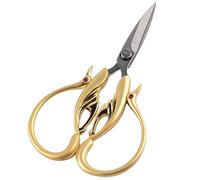 Haofy Forbici, retrò di Forbici in Acciaio Inossidabile a Forma di Cigno Fai -da -te Tessuti per Cuciture per Cuciture per Cucire Accessori per Ricami, Artigianato, Opere D'arte (fiori dorati)